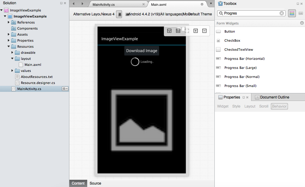 Asynchronous Image Loading in Xamarin Android