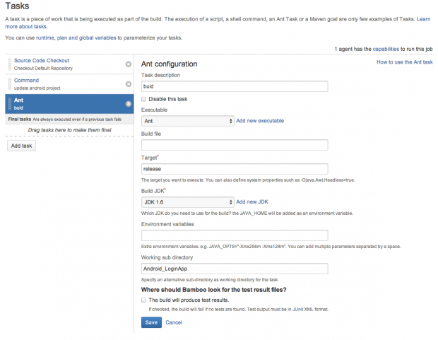 Task Ant Build Configuration